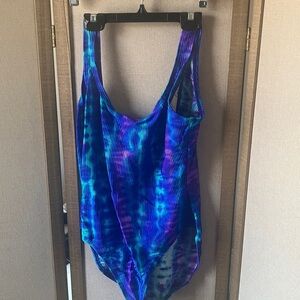 Catalina Tie-Dye Blue and Purple swimsuit 1X